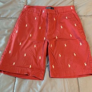 Polo Ralph Lauren Mens Embroidered Flat Front Shorts. Waist size 30